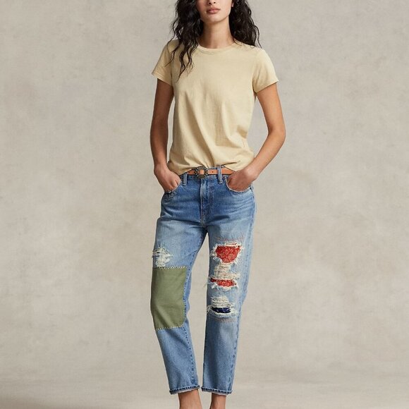 Women’s Polo Ralph Lauren The Slim Tapered Patchwork Jean Size 31 - Picture 1 of 7